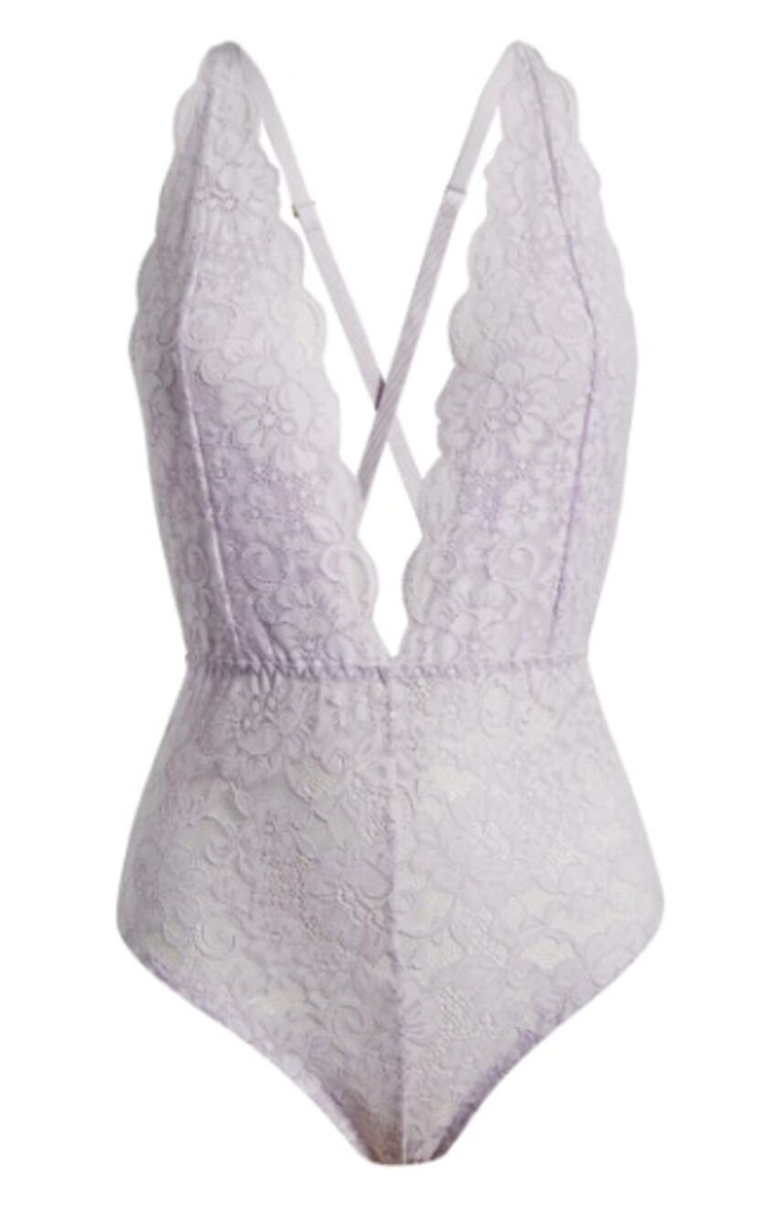 Comin' In HAHt Lace Bodysuit, Lavender, Medium